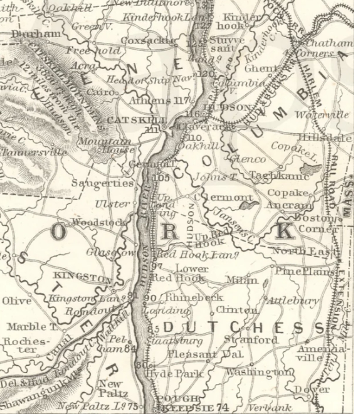 Map of the Hudson Valley